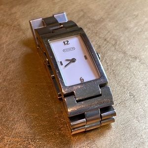 Coach Ladies White Face Stainless Steel Watch